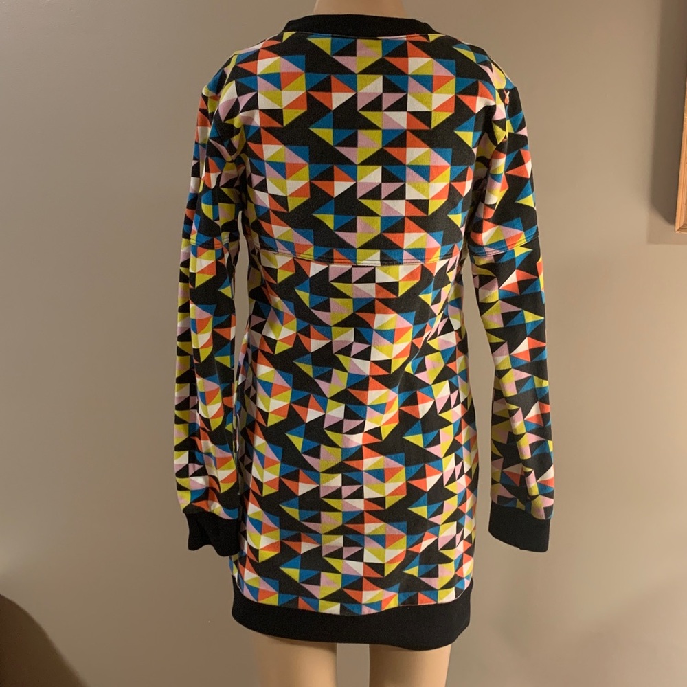 Lacoste Multicolor Geometric Crew Neck dress/sweater, small - Picture 6 of 9